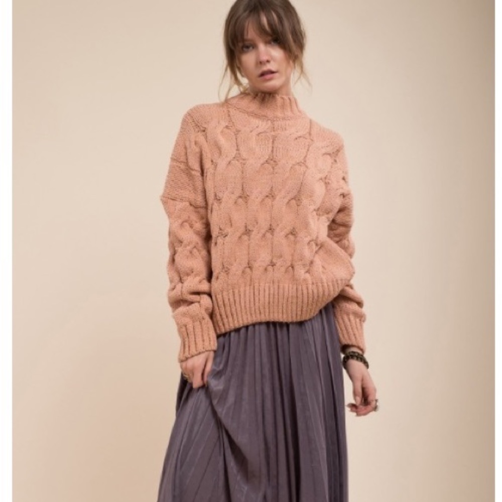 Moon River Cable Detail Boxy Sweater